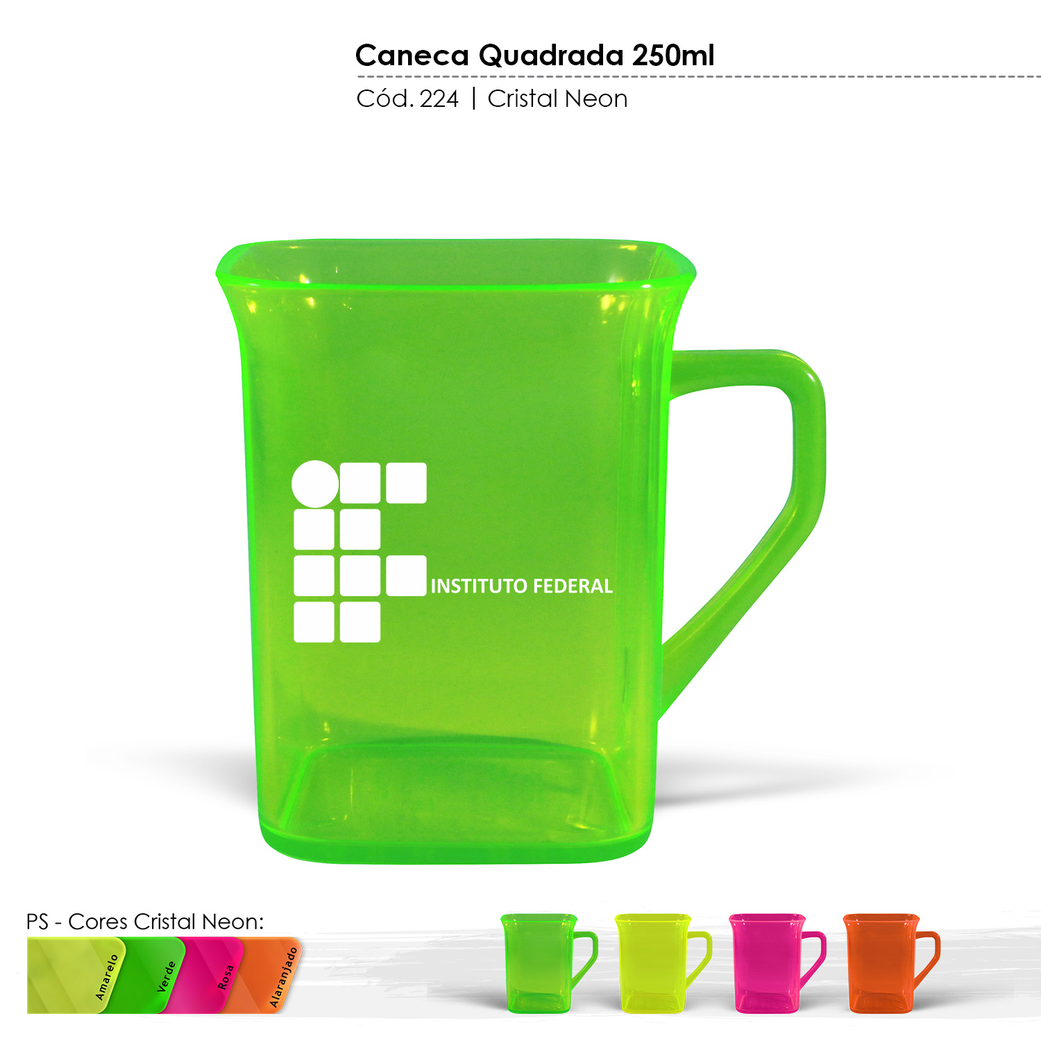 Caneca Quadrada 250ml Crie e Rabisque
